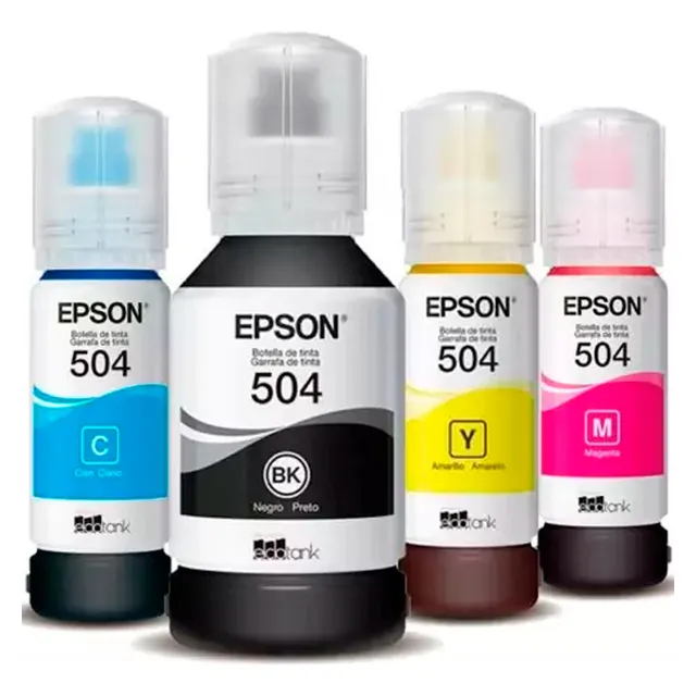 Pack 4 Tinta Continua Epson Original T504 L4150 L4160 L6161