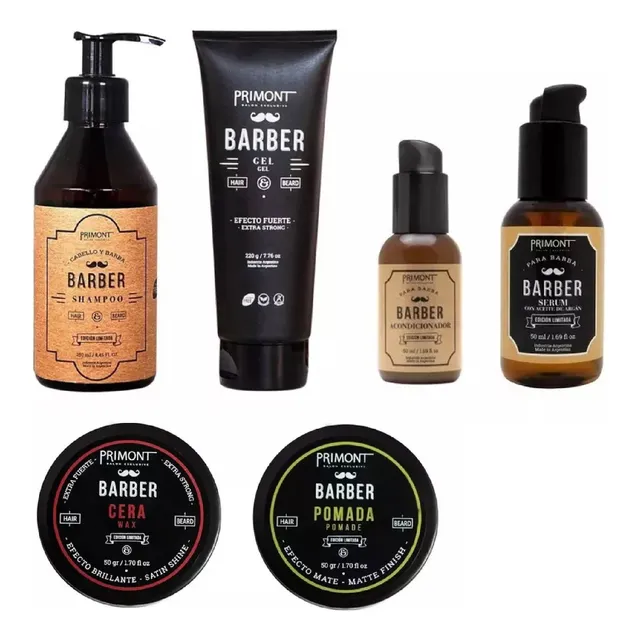 Kit Lujo Barber Primont Cuidado Barba Y Cabello