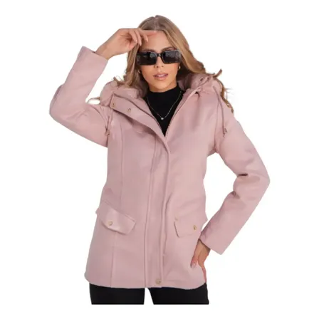 Parka Veludo Pelúcia C Cinto Peluciado Forrado Inverno Fem