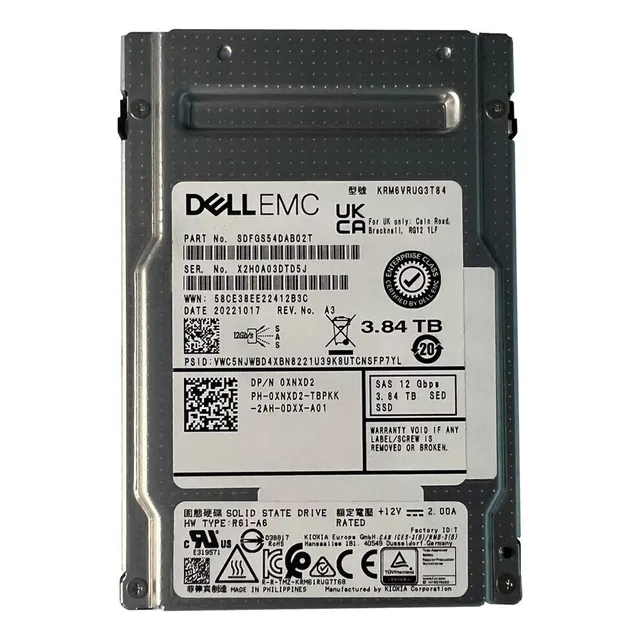 0xnxd2 Unidad Ssd Dell De 3,84 Tb, 12 Gbps, Sas Y 2,5