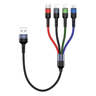 Cable Cargador Multiple Usb 4 En 1 Mjems De 30 Cm 2-pack Cable Cargador Multiple Usb 4 En 1 Mjems De 30 Cm 2-pack