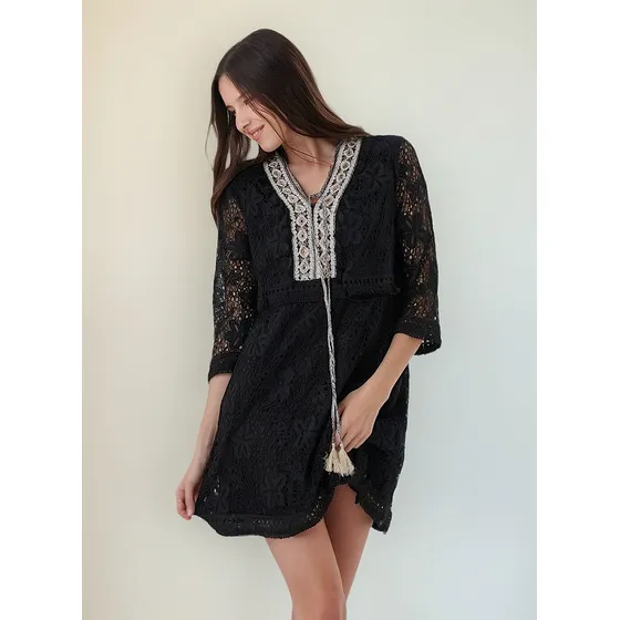 Vestido Naiky Premium Encaje Con Galón Guk4036