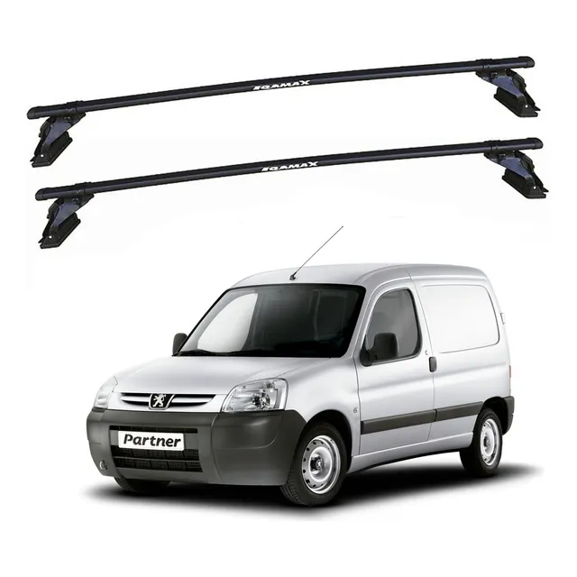 Barras De Techo Eqmax Acero Peugeot Partner 1998-2018 Negro