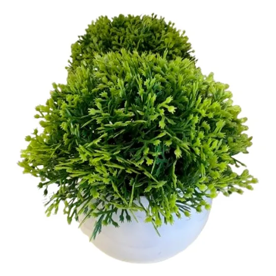Macetita Artificial Bonsai Para Estantes Deco X 3 Unidades Verde