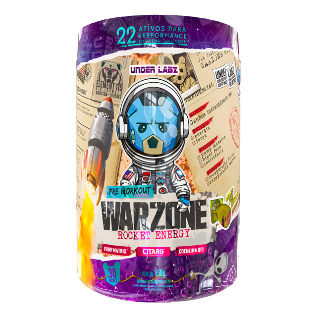 Pré Treino Warzone Rocket Energy Coq10 Cafeína Under Labz Pré Treino Warzone Rocket Energy Coq10 Cafeína Under Labz