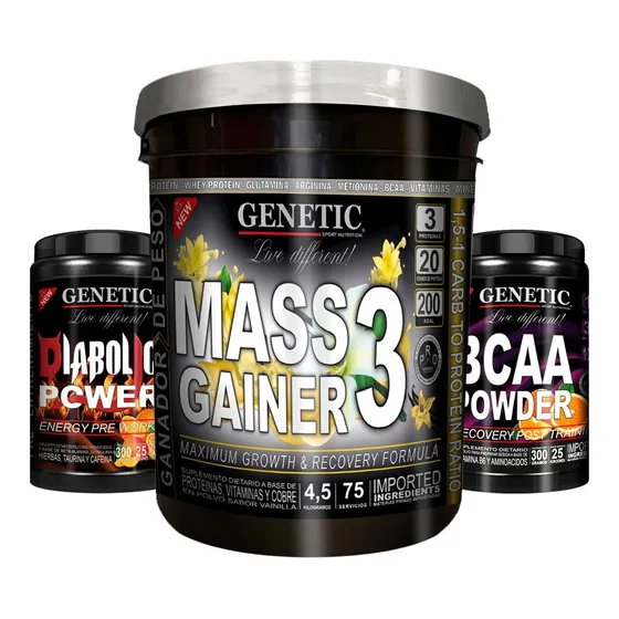 Anabol 3 Mass Gainer Pre Post Entreno Diabolic Bcaa Genetic