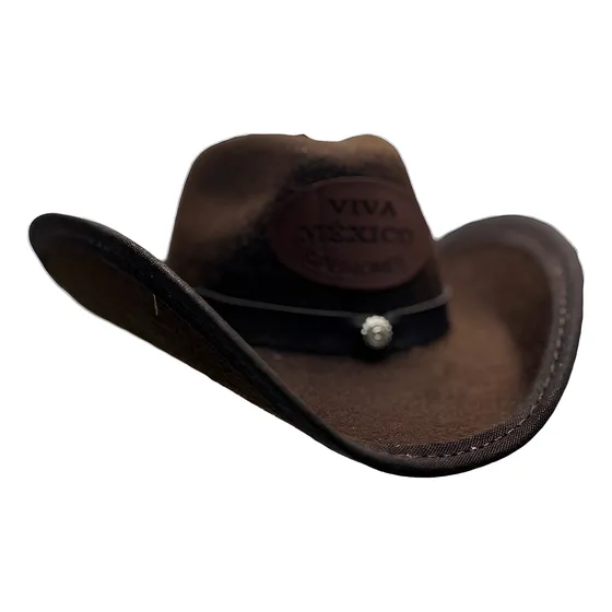 10 Sombrero Miniatura Tejana Vaquero 14 Cm Recuerdo Café