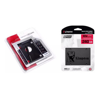 Ssd 240gb Kingston A400 Sata + Caddy 9.5mm Para Pc Notebook Ssd 240gb Kingston A400 Sata + Caddy 9.5mm Para Pc Notebook