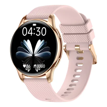 Relógio Amoled Ip68 Smartwatch Ai Moda De Liga De Alumínio Rosa-pálido Esportivo