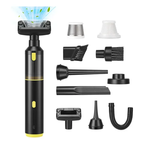Aspiradora Portátil Inalámbrico De Mano Para Hogar Auto 19kpa, 2 Filtros Hepa, Aspiradoras Para Autos, Hogar, Oficina, Pelo De Mascotas, Negro, Filtro Lavable