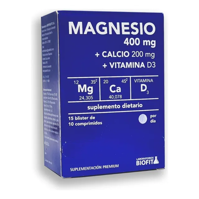 Suplemento Magnesio + Calcio Biofit 150 Comp Vitamina D3