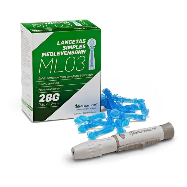 Kit Lancetador E Lancetas 28g Da Medlevensohn