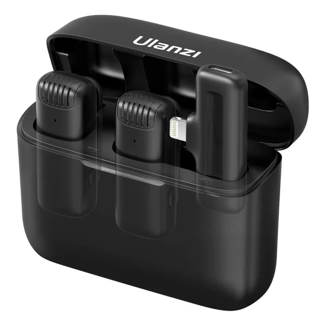 Microfone Ulanzi J12 iPhone Lightning - 2 Mics Sem Fio