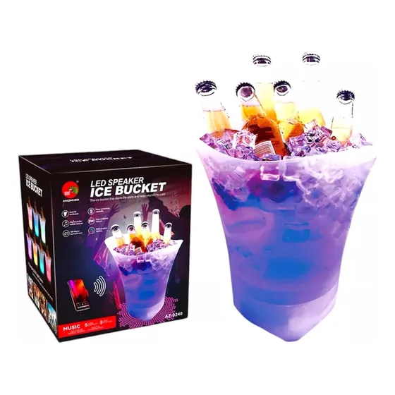 Hielera Parlante Cubetera Led Rgb Bluetooth Grande 5l Color Transparente Ice Bucket