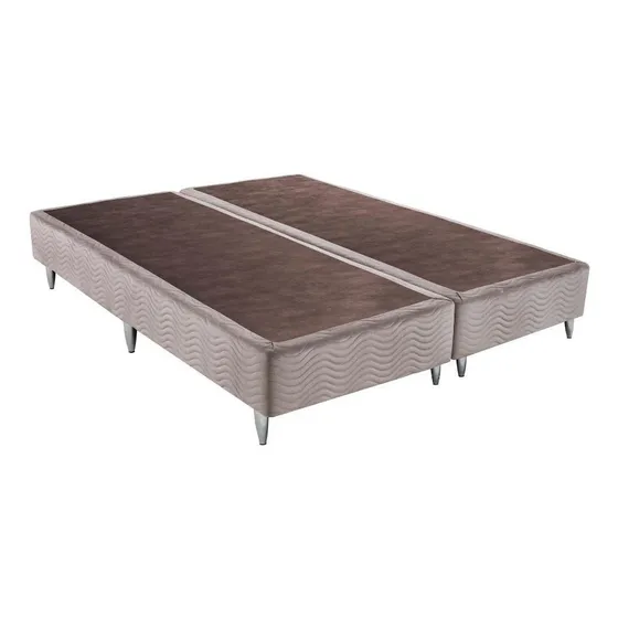 Base Sommier Camurça Bege Queen (158x198x23) - Ortobom