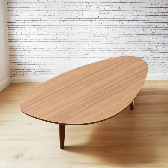 Mesa De Centro Decorativa Design Orgânico Sala Pés Madeira