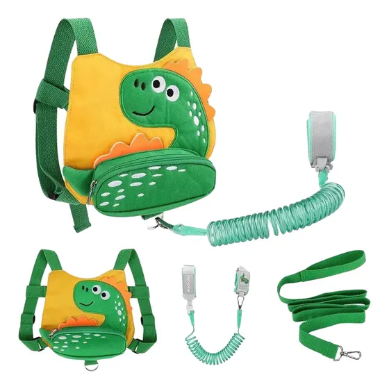 Coleira Infantil Anti-perda Com Mochila Guia De Segurança Cor Amarelo Animais
