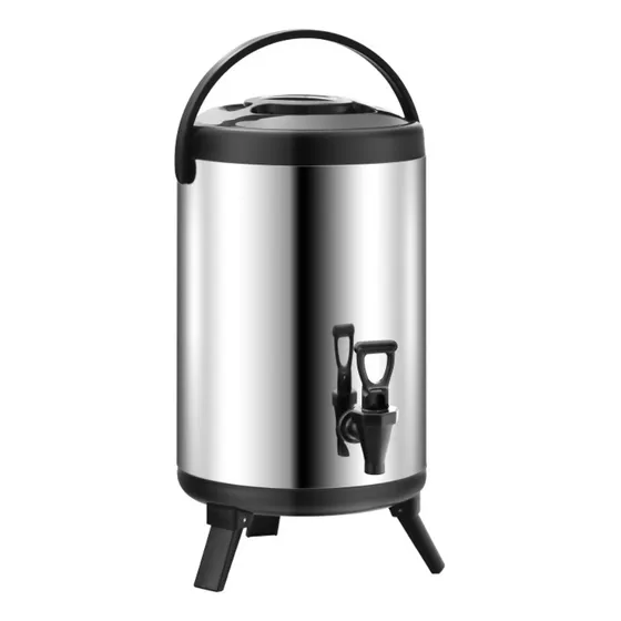 Yab - Garrafa Térmica Botijão Inox 8 Litros Com Torneira Quente/frio Café Chá Bebidas C/ Suporte Dobrável