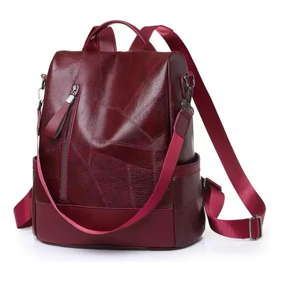 Mochila Mujer Eco Cuero Antirrobo Grande Moda Casual Urbana