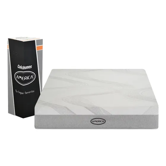 Colchón Individual America Memory FLEX, Memory Foam, Soporte Ergonómico, Adaptable, Hipoalergénico, Confort Medio