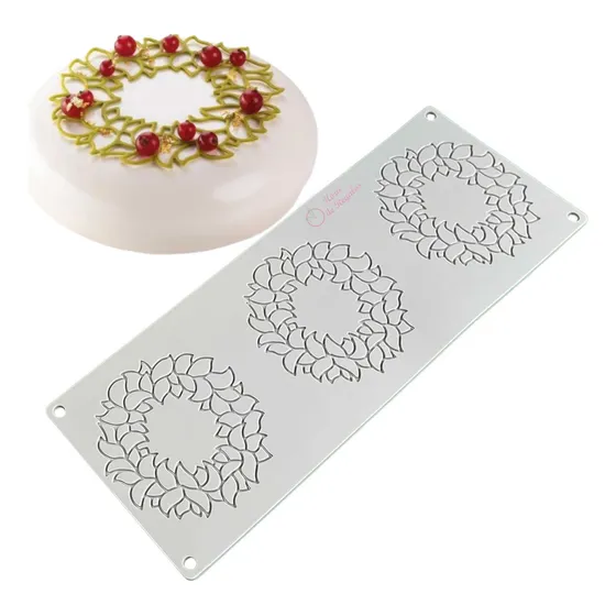 Molde Silicona Decoracion Chocolate Hoja Foliage Frame Leaf 