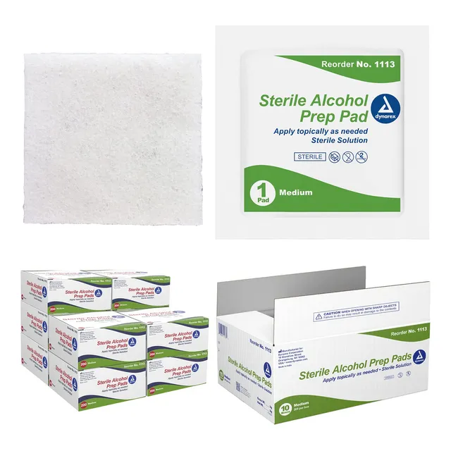 Dynarex - Almohadilla De Preparación De Alcohol, Mediano, Es