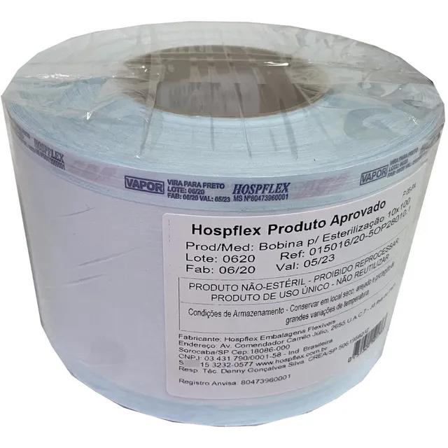 Papel Grau Cirúrgico Esterilização - 10x100 - 1 Rolo