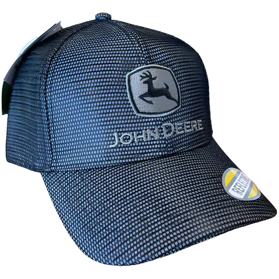Gorra John Deere Negra Con Malla Reflectiva, Original