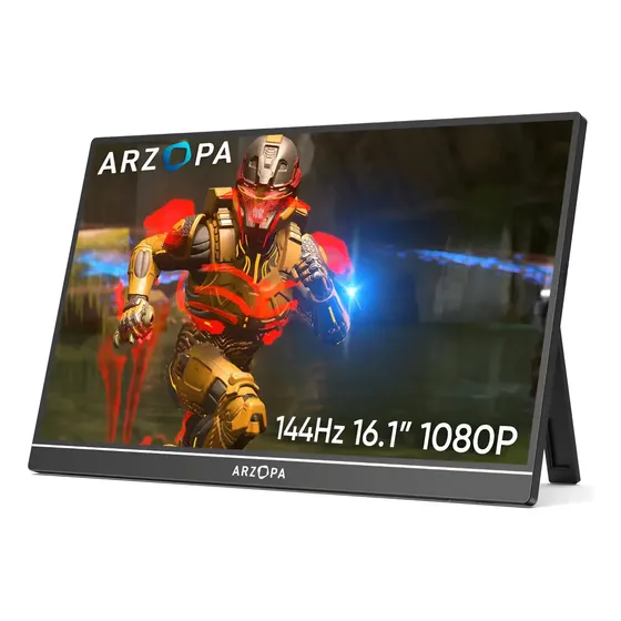 Monitor Portátil Gamer 144hz 16 1080p Arzopa Z1fc Color Negro