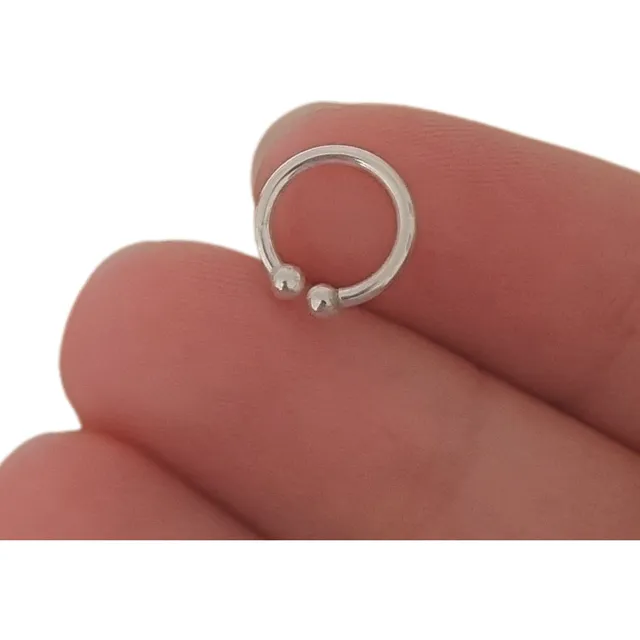 Aro Tini Bidu Falso Piercing De 10mm De Plata 925 Por Unidad