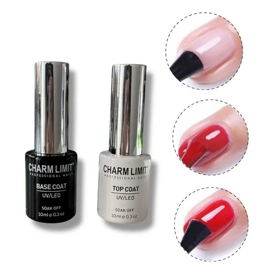 Charm Limit Top Coat /base Coat 10ml Semipermanente Uñas Gel