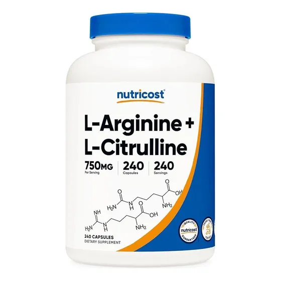 L Arginina Con L Citrulina 750 Mg 240 Cápsulas Nutricost
