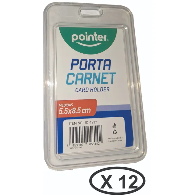 Porta Carnet Plástico Tipo Estuche Transparente