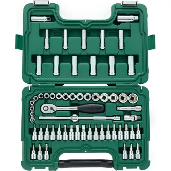 Juego De Copas 3/8 Altas Y Bajas Mm + Puntas 60pz Sata 09004