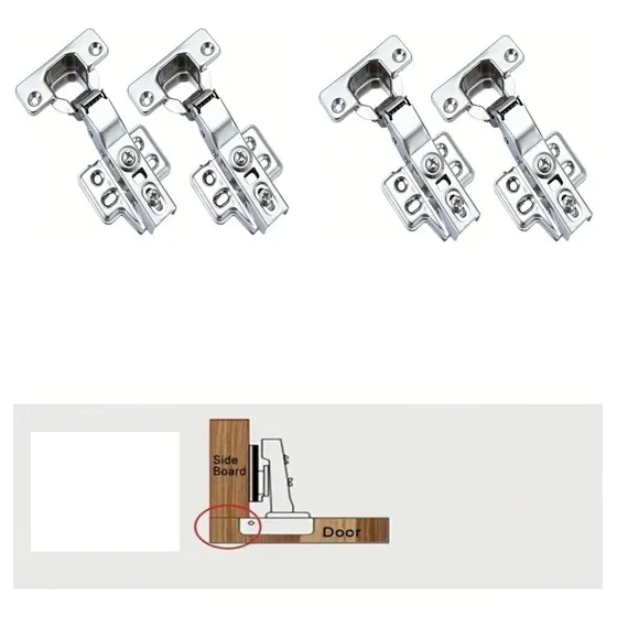 Bisagra Puerta Recta Cierre Suave Cazoleta 35mm Inox 2 Pares