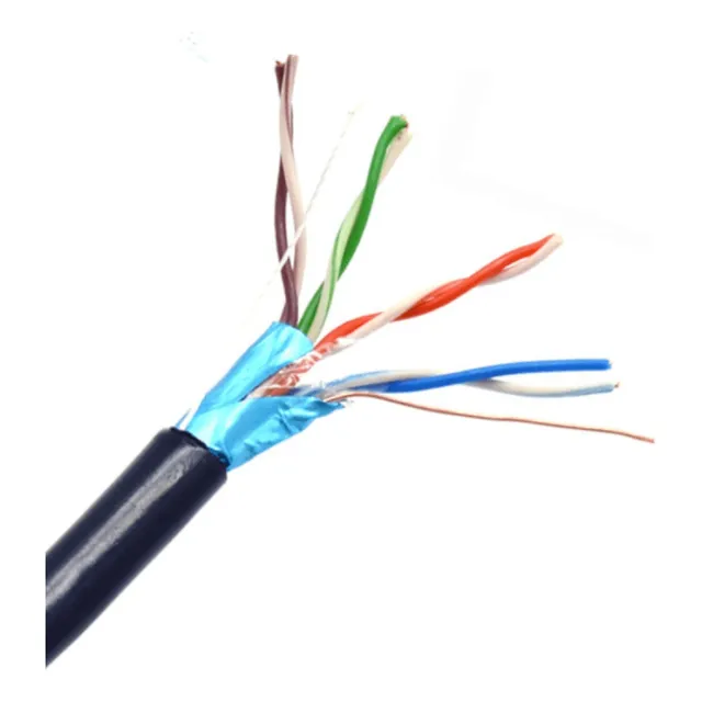 Cable Blindado Ftp 100% Cobre Cat 5e Negro Exterior 150mt