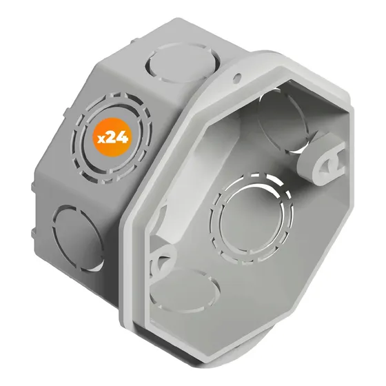 Cajas De Luz Plásticas Embutir Genrod Octogonal Chica X 24u