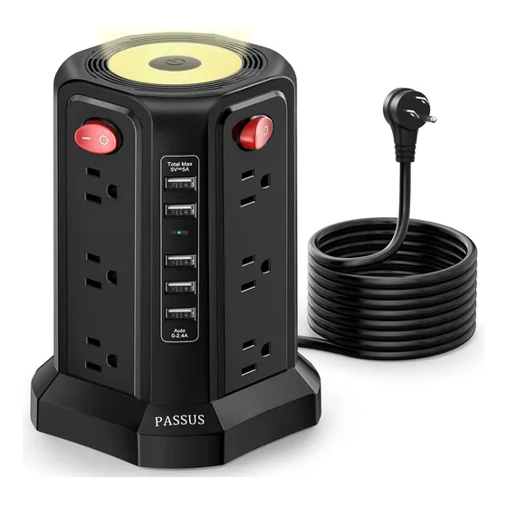 Torre Regleta Multi Puertos Usb (usb-c), Sobretensiones 3mts