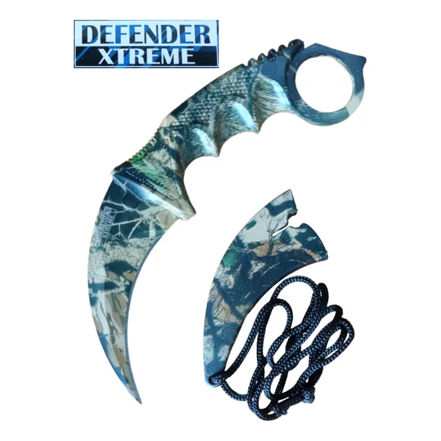 Cuchillo Táctico Karambit Acero Camo Defender Xtrem Nuevo