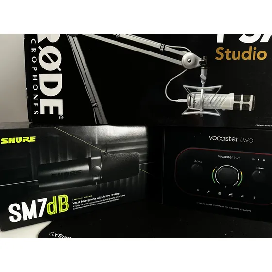 Shure Sm7db + Soporte Rodé Psa1 + Interfaz Vocaster Two