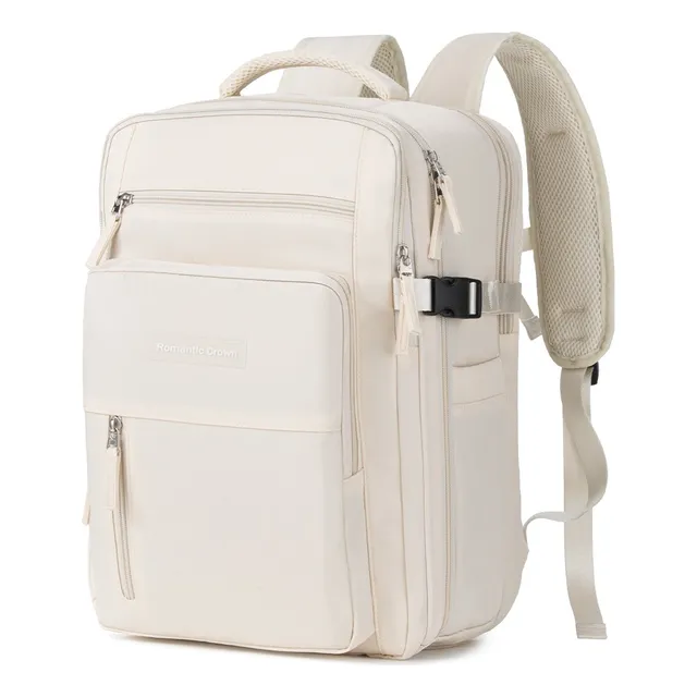 Mochila Viagem Executiva Grande Notebook Feminina Mas Branco