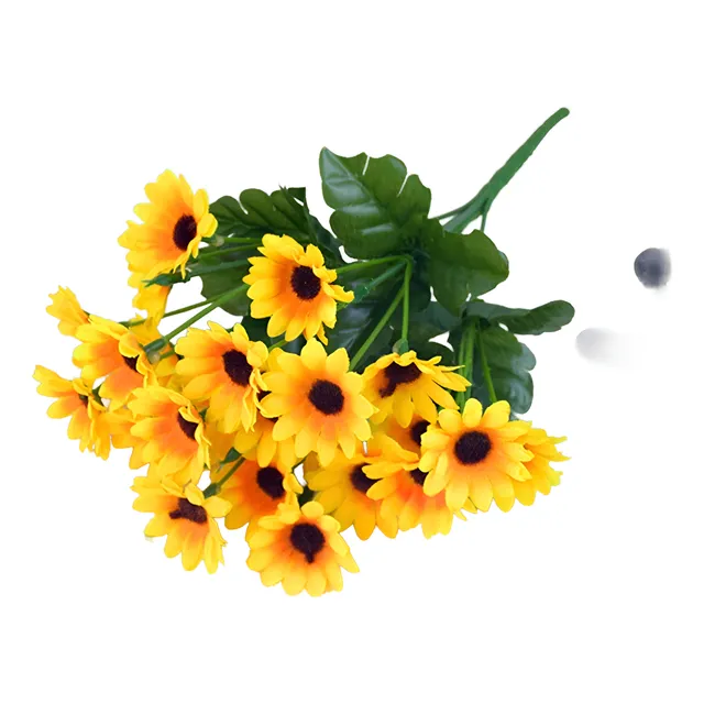 Girasol Flor Pequeña X3 Ramos 24 Flores C/u - Qr!
