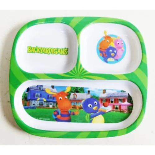 Prato Melamina Retangular Com Divisória  Backyardigans Gede
