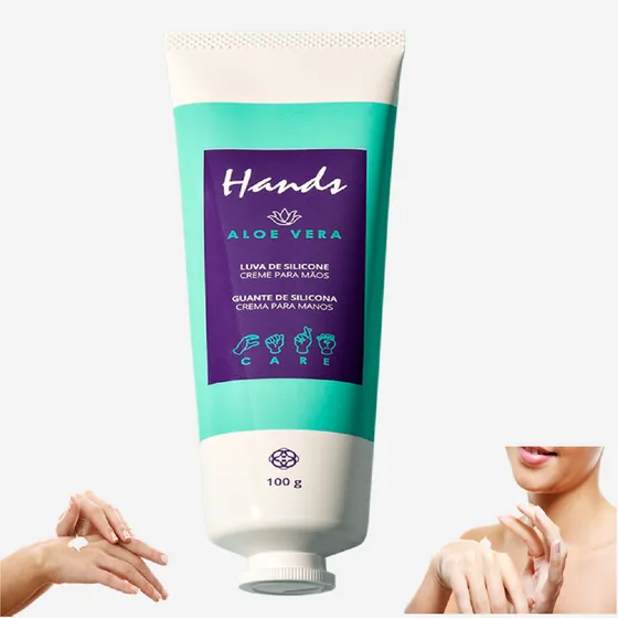 Luva De Silicone Original Hinode Creme Para Mãos Aloe Vera