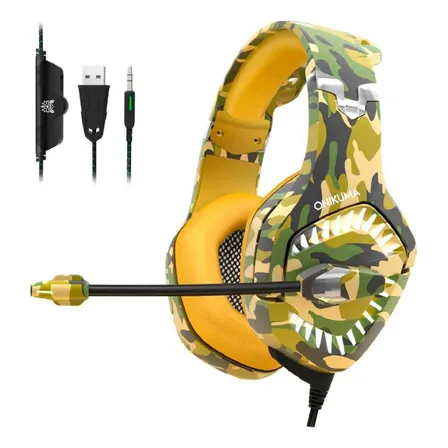 Audifonos Gamer Onikuma K1 Pro Camouflage Yellow 3.5