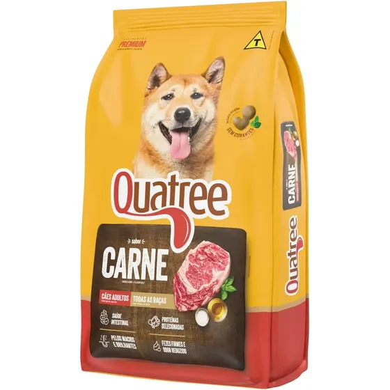 Ração Quatree Cães Adultos Todas As Raças Sabor Carne 15kg