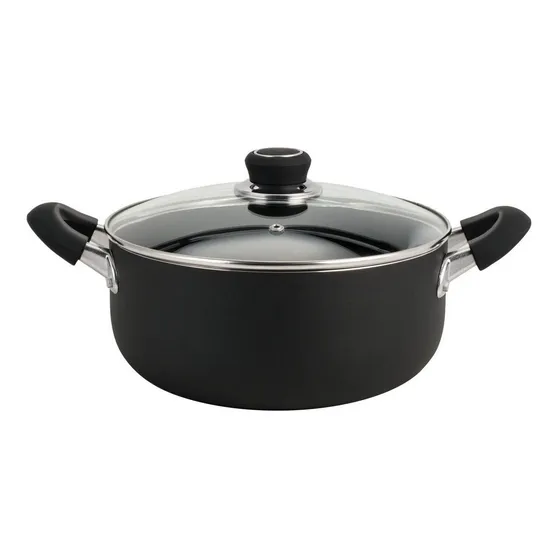 Cacerola Hudson Antiadherente Aluminio 22 Cm Color Negro