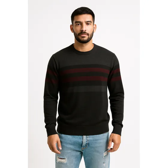 Sweter Rayas Cuello Redondo Comodo Clasico Hombre Redskin
