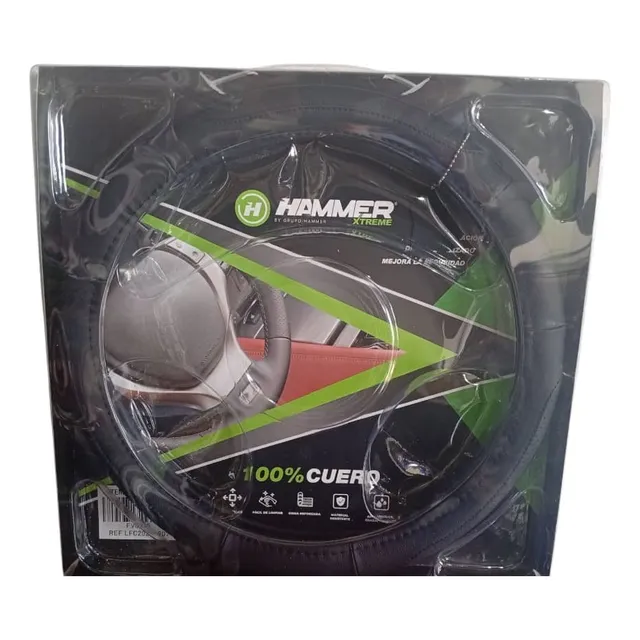 Forro Volante Cuero Negro Talla L