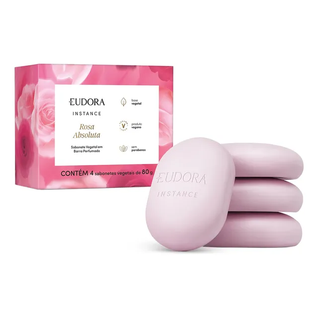 Eudora Instance Rosa Absoluta Sabonete Vegetal Em Barra 80g